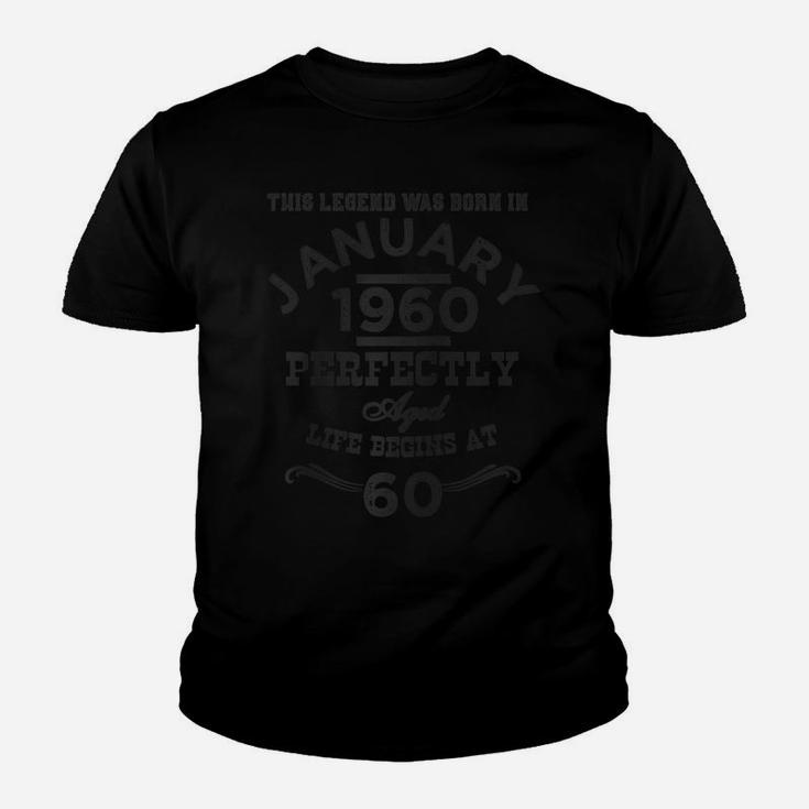 Legend Born January 1960 60Th Birthday Gift Sixty Years Raglan Baseball Tee Youth T-shirt
