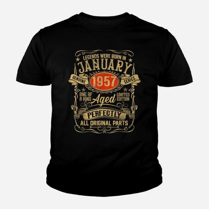 Legend January 1957 Vintage Gift 65 Year Old 65Th Birthday Youth T-shirt