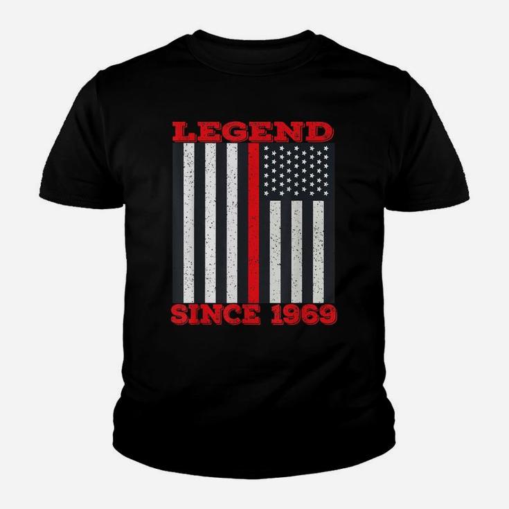 Legend Since 1969 50Th Birthday Thin Red Line Firefighter Youth T-shirt