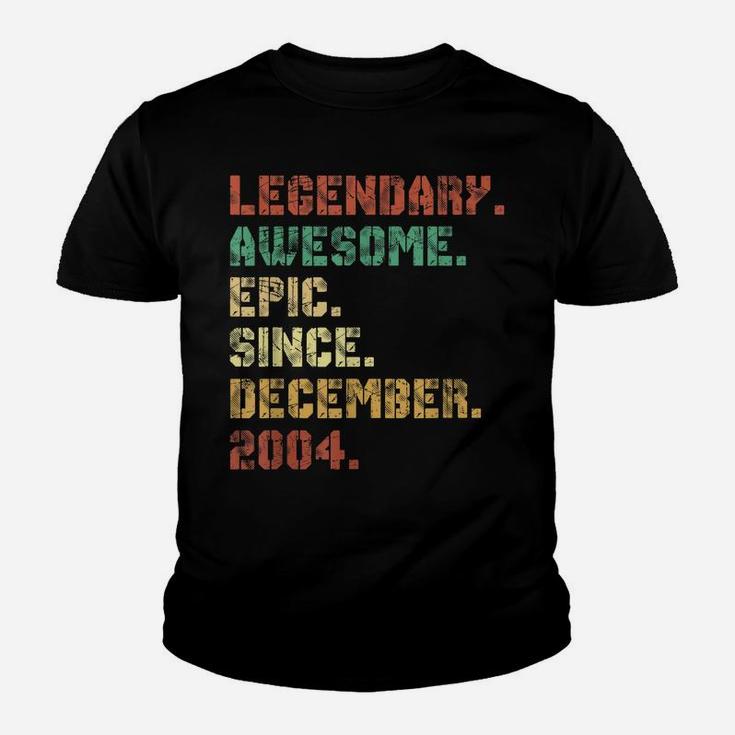 Legend Since December 2004 17Th Birthday 17 Years Old Gifts Youth T-shirt