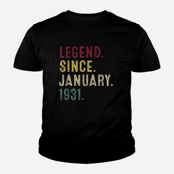 Legend Since January 1931 90Th Birthday Gift 90 Years Old Youth T-shirt