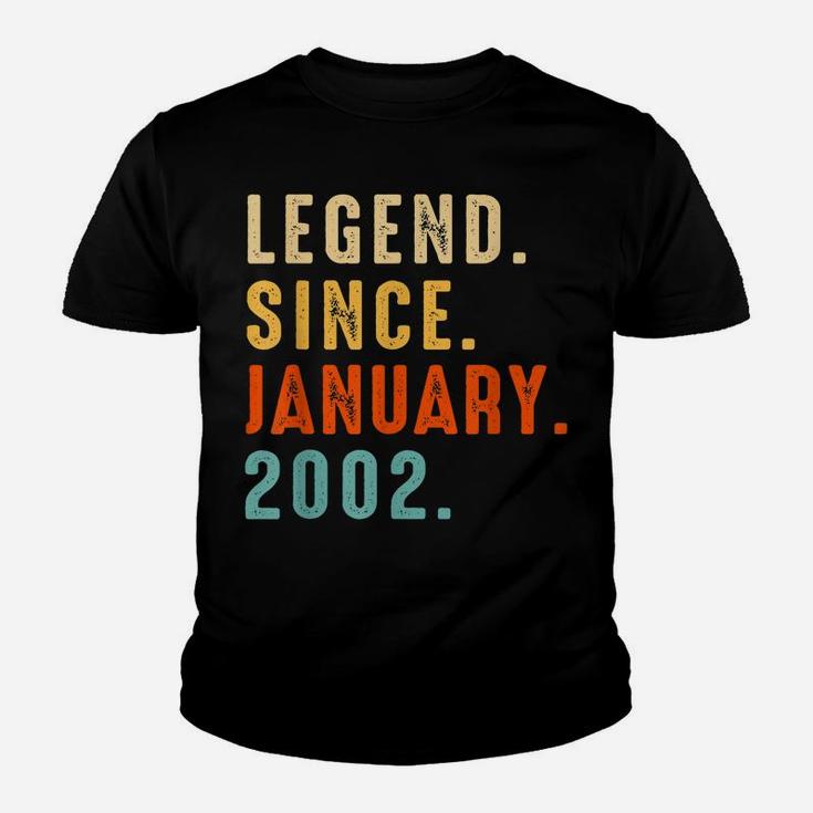 Legend Since January 2002 Gift 20 Year 20Th Birthday Gifts Youth T-shirt
