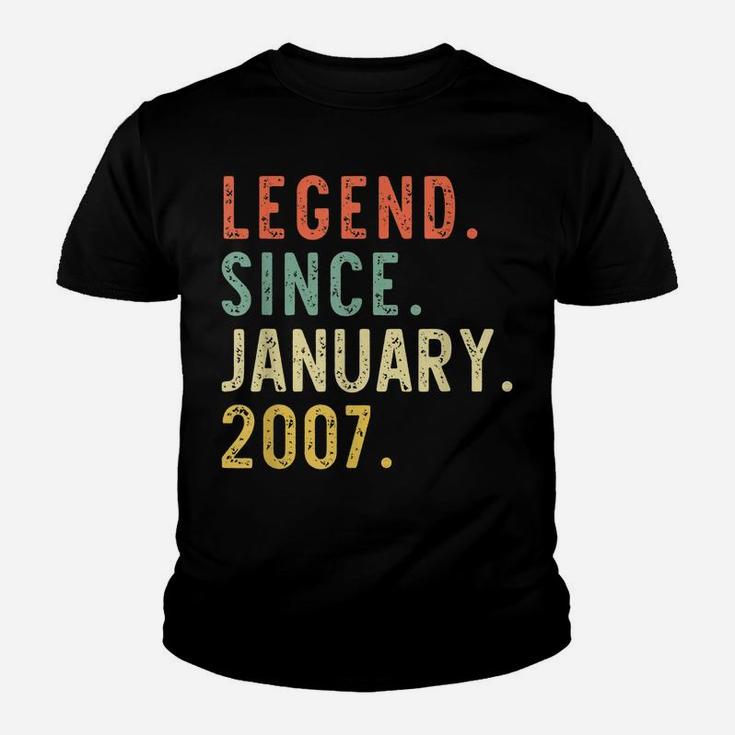 Legend Since January 2007 14Th Birthday Gift 14 Years Old Youth T-shirt