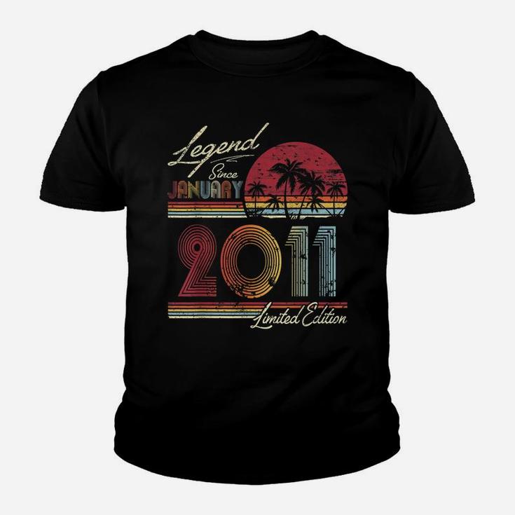 Legend Since January 2011 9Th Birthday Gift 9 Years Old Youth T-shirt