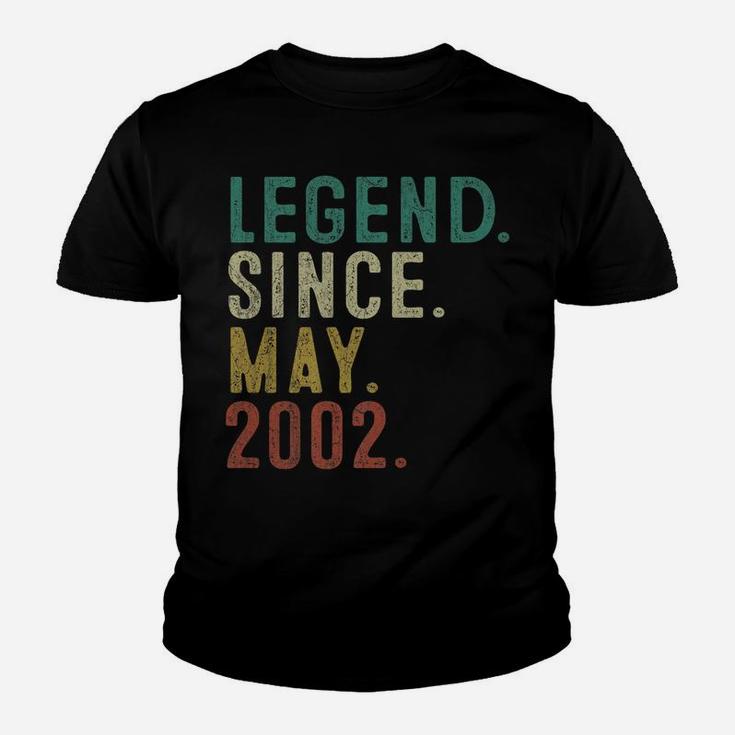 Legend Since May 2002 19Th Birthday Gift 19 Years Old Men Youth T-shirt