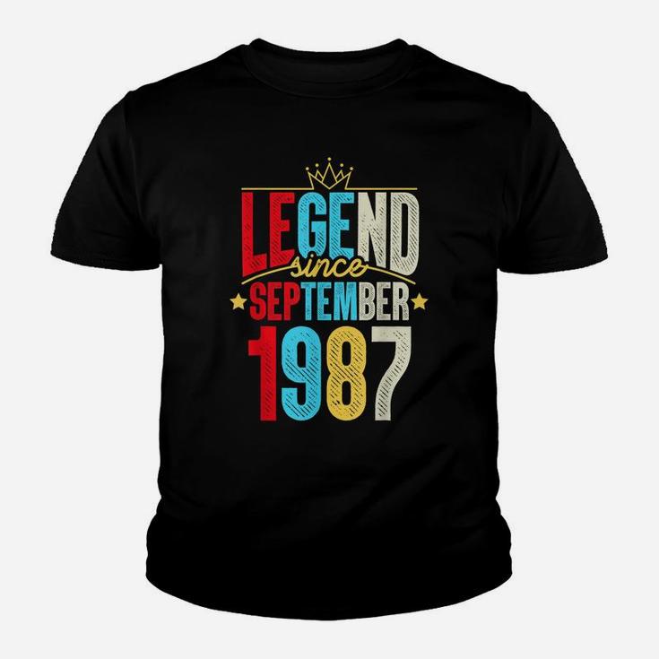 Legend Since September 1987 Bday Gifts 32Nd Birthday Youth T-shirt