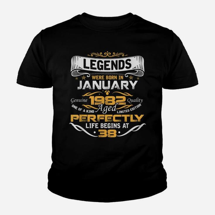 Legends Born In January 1982 38Th Awesome Birthday Gift Youth T-shirt