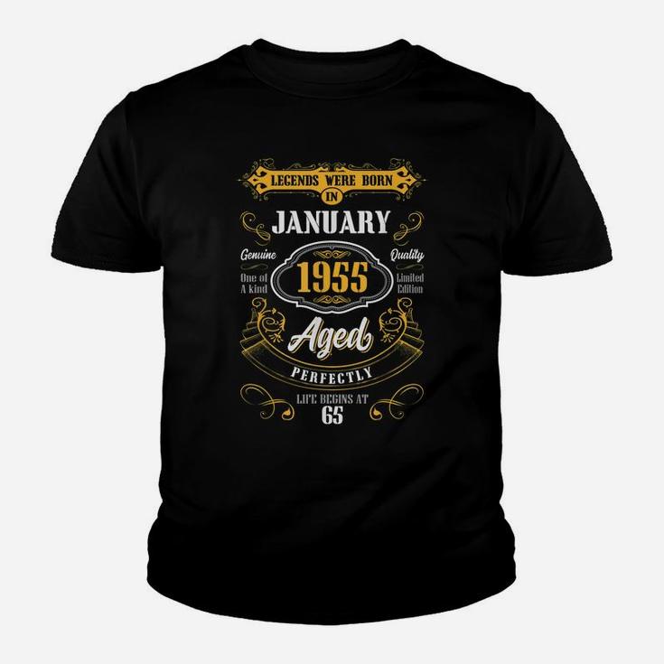 Legends Were Born In January 1955 65Th Birthday Gift Youth T-shirt