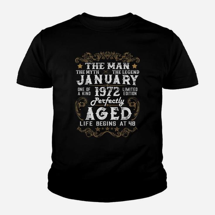 Legends Were Born In January 1972 48Th Birthday Gift Youth T-shirt