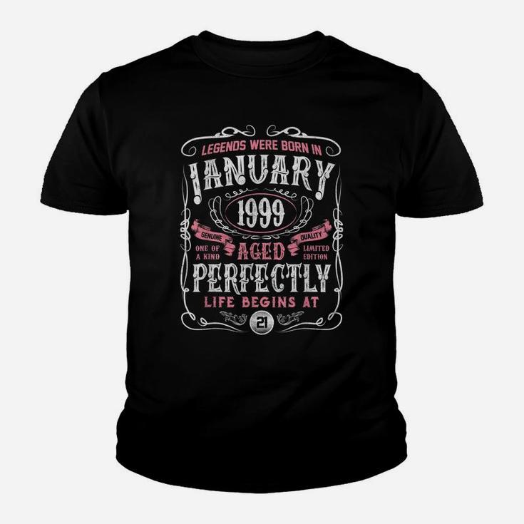 Legends Were Born In January 1999 21St Birthday Gift Youth T-shirt