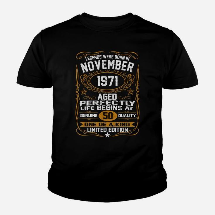 Legends Were Born In November 1971 50Th Birthday Gifts Youth T-shirt