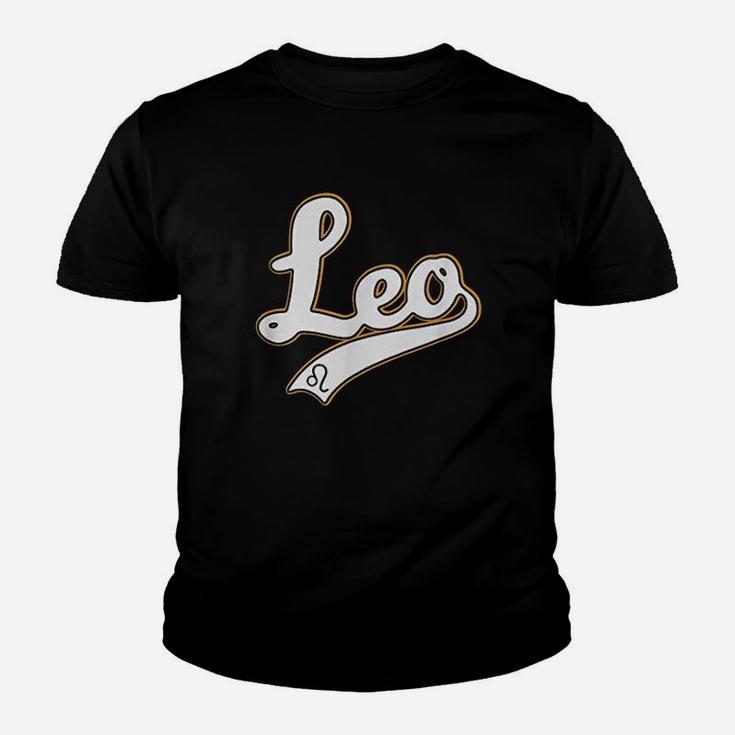 Leo July And August Birthday Astrology Sign Baseball Script Youth T-shirt