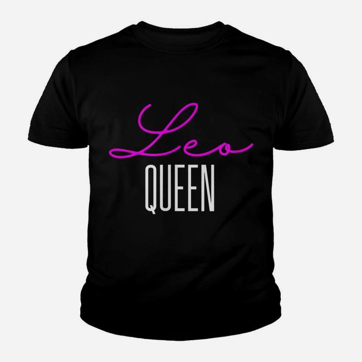 Leo Queen Pink Writing Leo Woman Birthday Gift Youth T-shirt