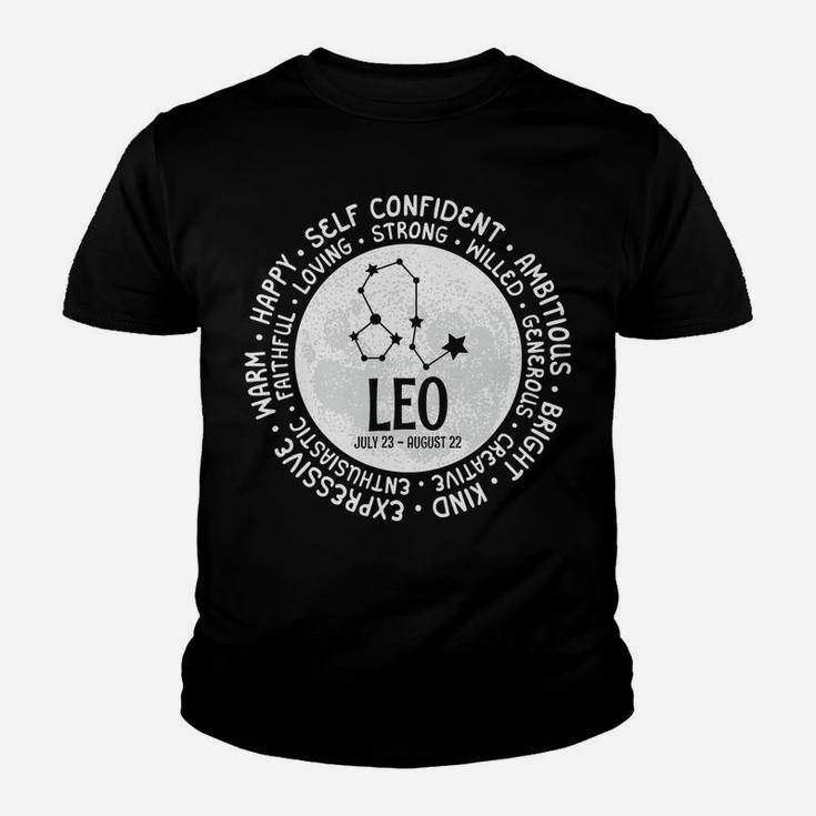 Leo Zodiac Facts Traits Horoscope Sign Astrology Sweatshirt Youth T-shirt