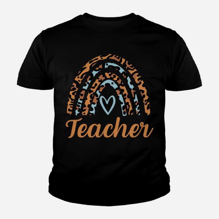 Leopard Boho Rainbow Teacher Love Women Sweatshirt Youth T-shirt