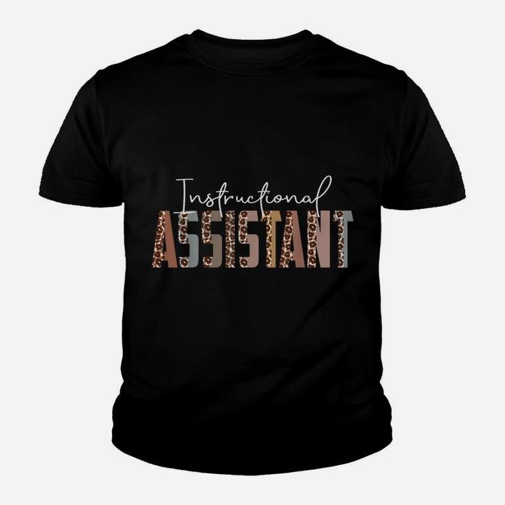Leopard Instructional Assistant Job Title School Worker Youth T-shirt