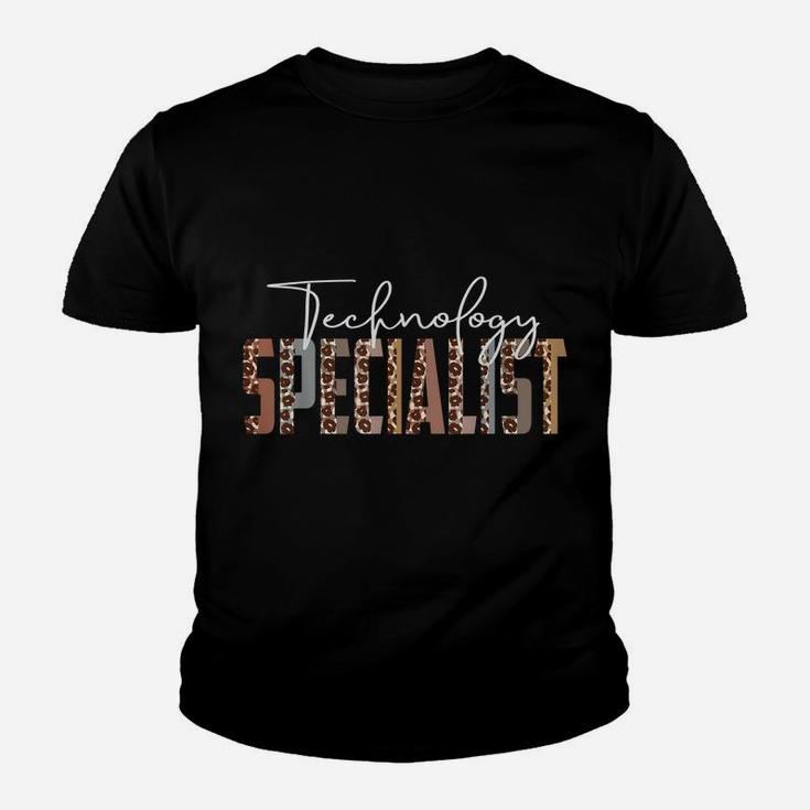 Leopard Technology Specialist Funny Job Title School Worker Youth T-shirt