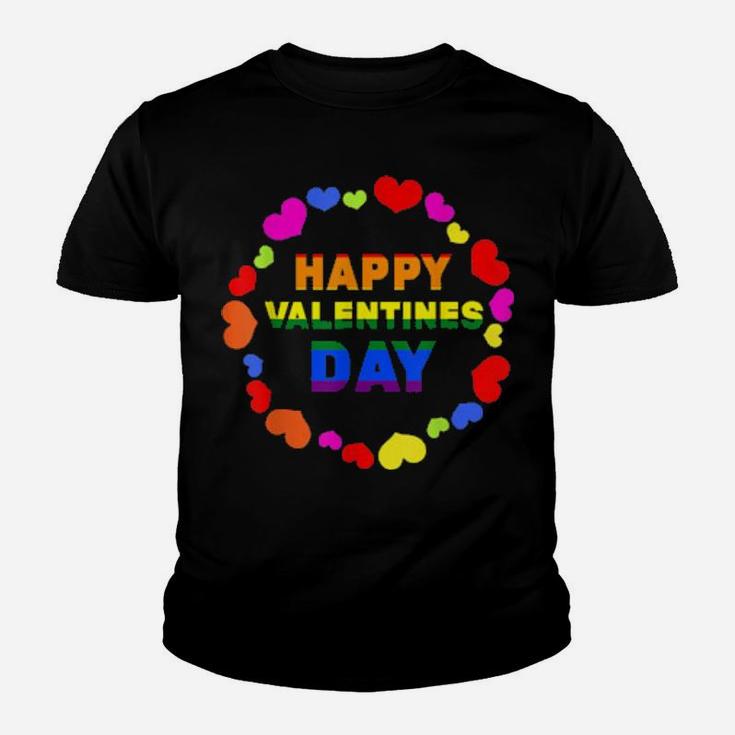 Lesbian Flag Rainbow Pride Happy Valentines Day Youth T-shirt