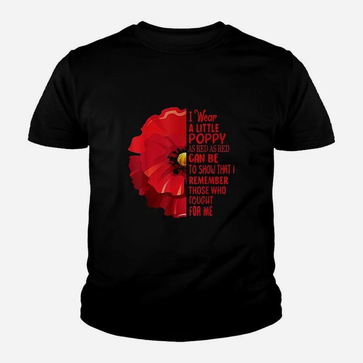 Lest We Forget Red Flower Youth T-shirt