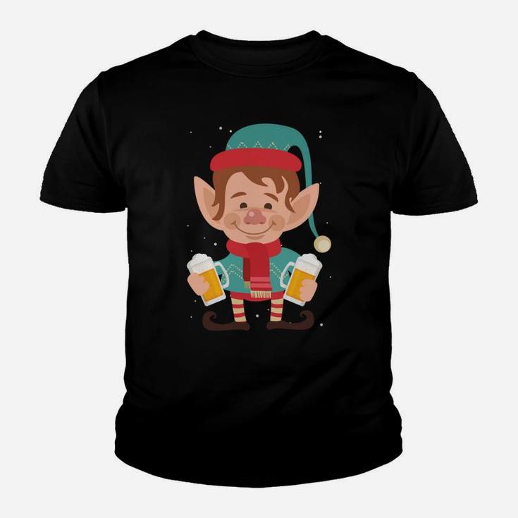 Let's Get Elfed Up Christmas Beer Elf Xmas Drinking Costume Sweatshirt Youth T-shirt