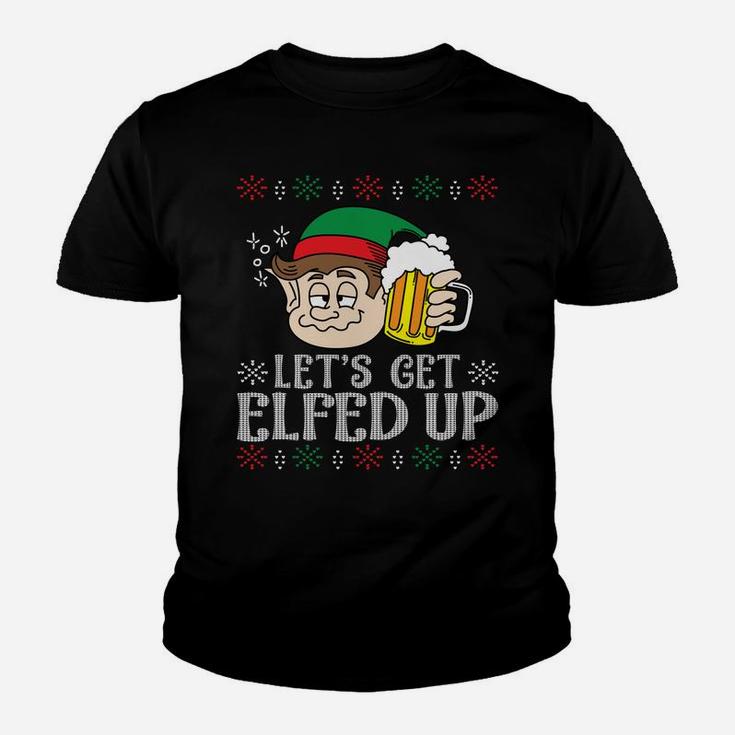 Let's Get Elfed Up Christmas Beer Lover Funny Xmas Sweatshirt Youth T-shirt