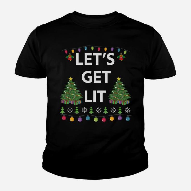 Let's Get Lit Ugly Christmas Youth T-shirt