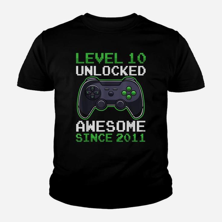 Level 10 Unlocked 10 Years Old Video Gamer Birthday Gift Youth T-shirt