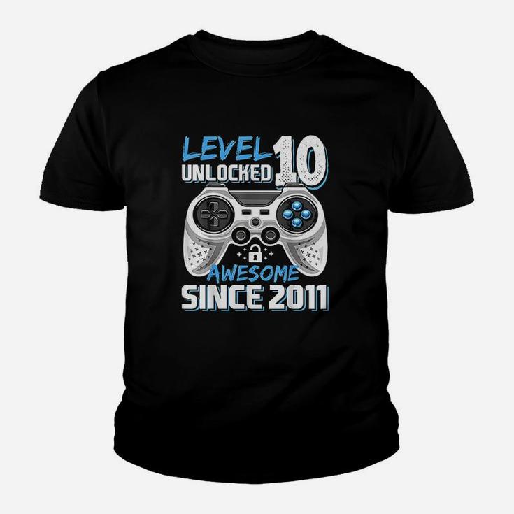 Level 10 Unlocked Awesome 2011 Video Game 10Th Birthday Youth T-shirt