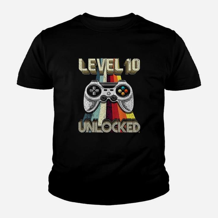 Level 10 Unlocked Retro Video Game 10Th Birthday Gamer Gift Youth T-shirt