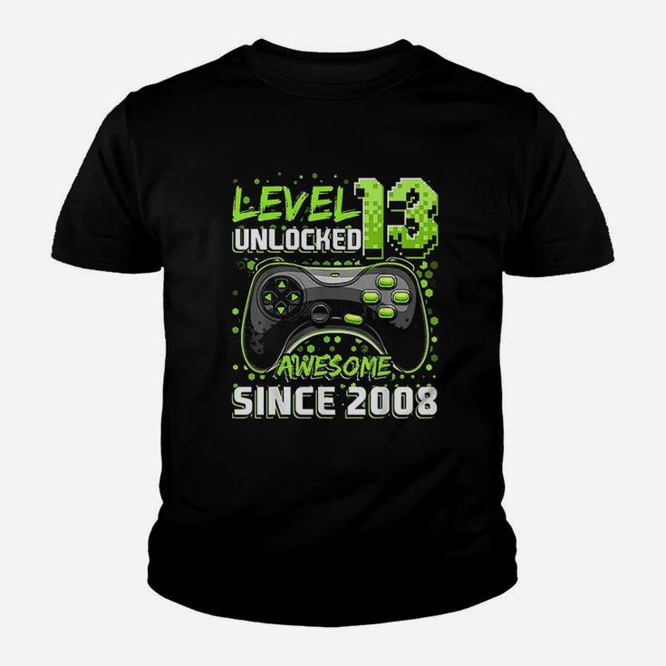 Level 13 Unlocked Awesome 2008 Video Game 13Th Birthday Youth T-shirt