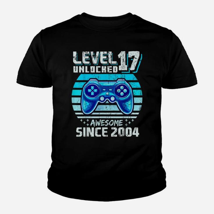 Level 17 Unlocked Awesome 2004 Video Game 17Th Birthday Youth T-shirt