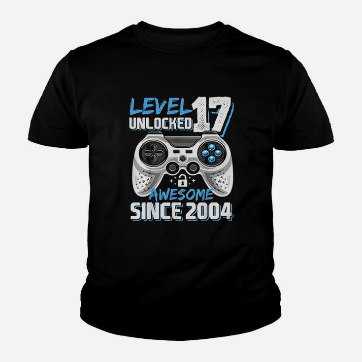 Level 17 Unlocked Awesome 2004 Video Game 17Th Birthday Youth T-shirt