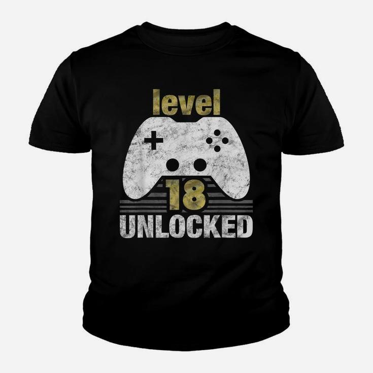 Level 18 Unlocked - 18 Year Old Gift 18Th Birthday Gamer Youth T-shirt