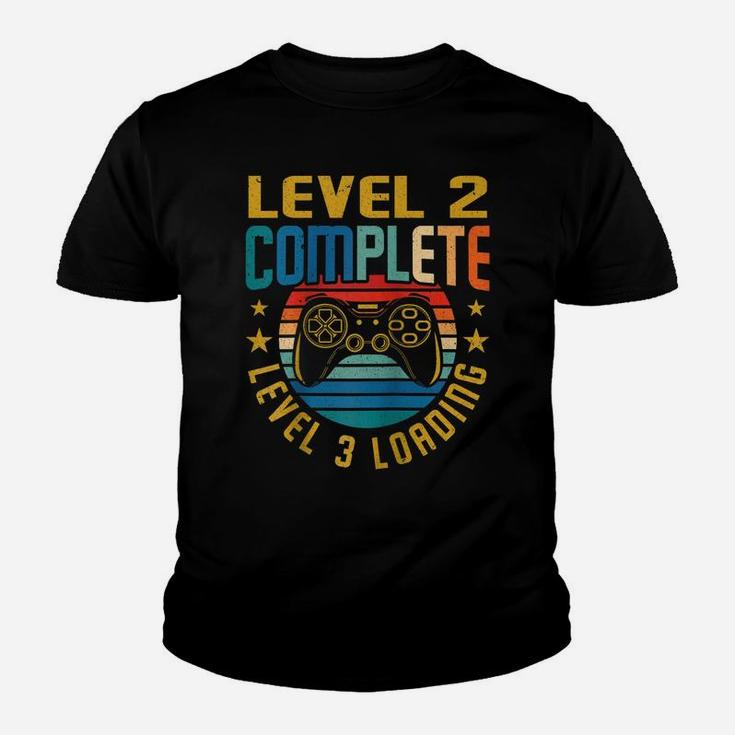 Level 2 Complete Level 3 Loading 2Nd Birthday Video Gamer Raglan Baseball Tee Youth T-shirt