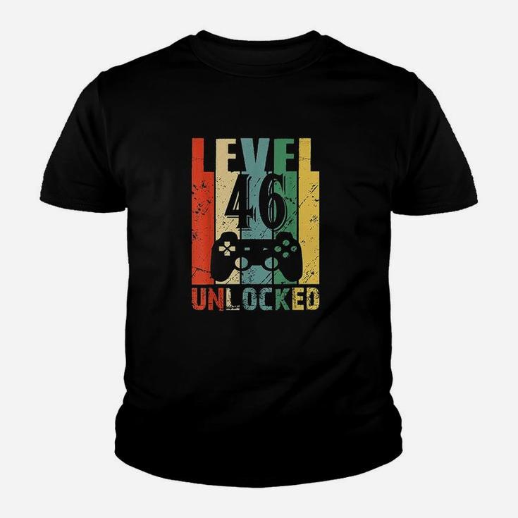 Level 46 Unlocked 46Th Birthday Gift Funny Video Gamer Youth T-shirt