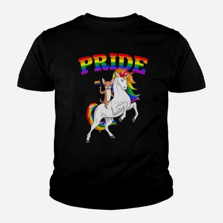 Lgbt Chihuahua Dog Unicorn Gay Pride Rainbow Lgbtq Youth T-shirt