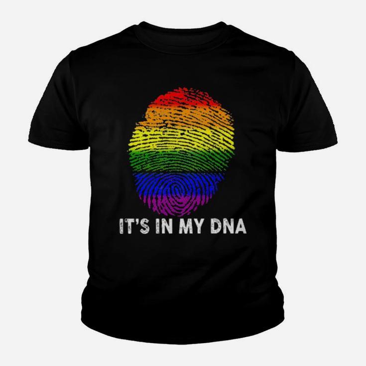 Lgbt Finger Print It's In My Dna Youth T-shirt