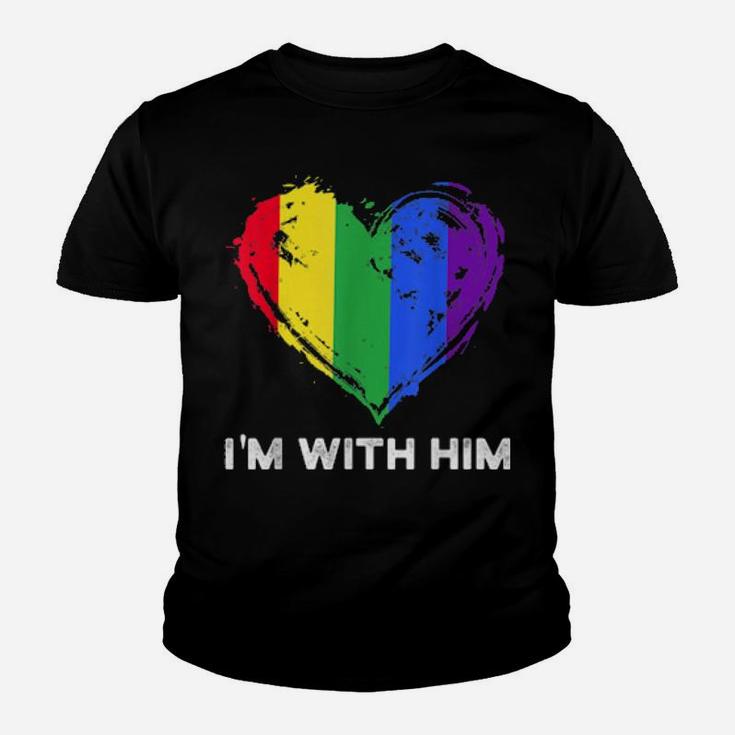 Lgbt Flag Rainbow Pride Him Valentines Day Youth T-shirt