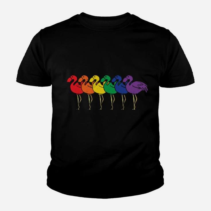 Lgbt Flamingo Rainbow Gay Lesbian Pride Gift Youth T-shirt