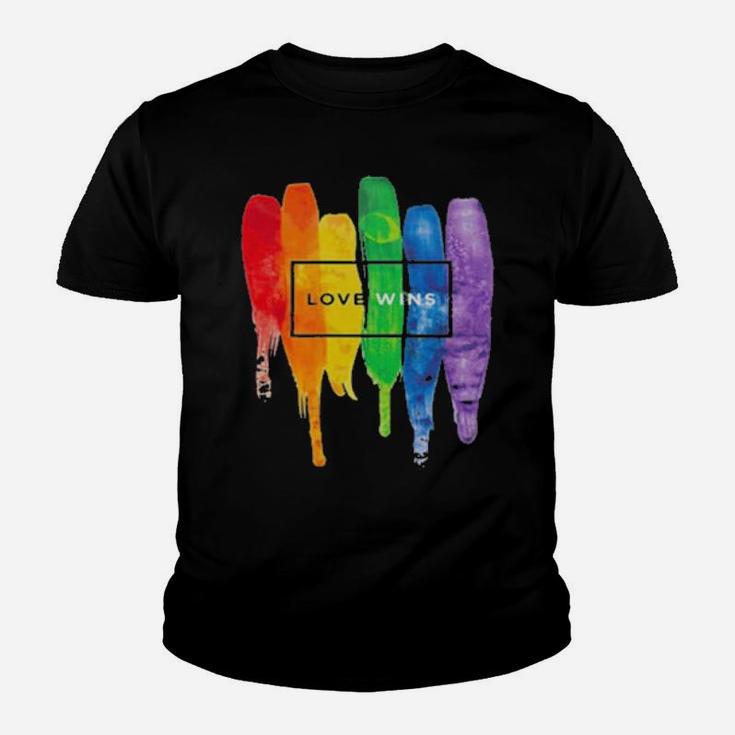 Lgbt Gay Love Lesbian Rainbow Design Print Youth T-shirt
