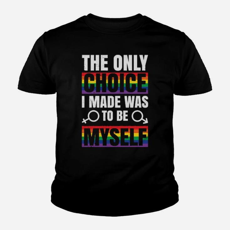 Lgbt Gay Pride Rainbow Slogan Choice Present Youth T-shirt