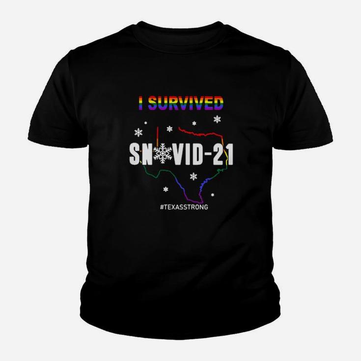 Lgbt I Survived Snovid21 Texasstrong Youth T-shirt