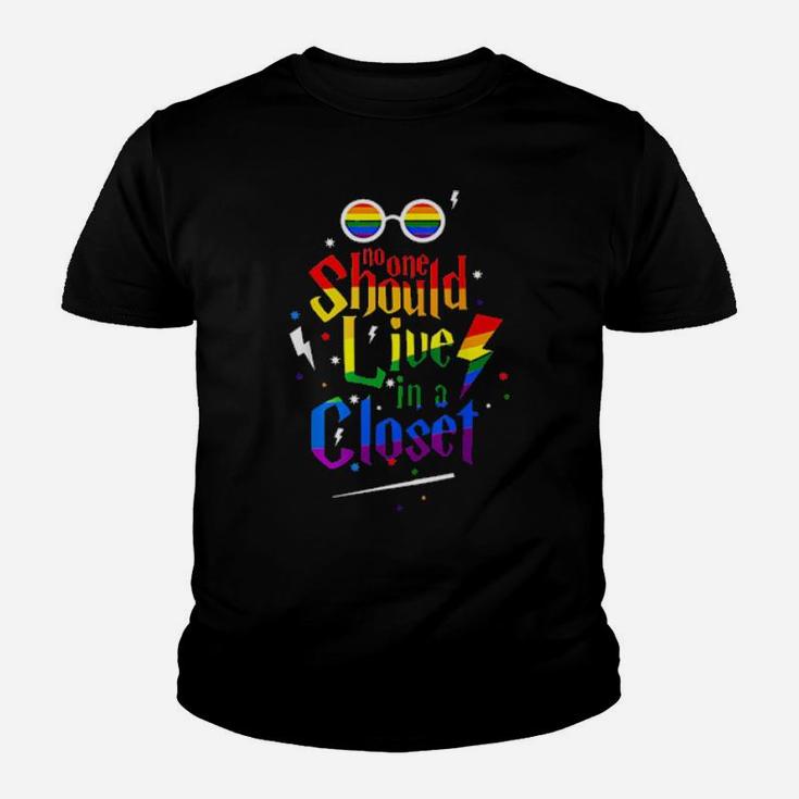 Lgbt No One Should Live In A Closet Youth T-shirt