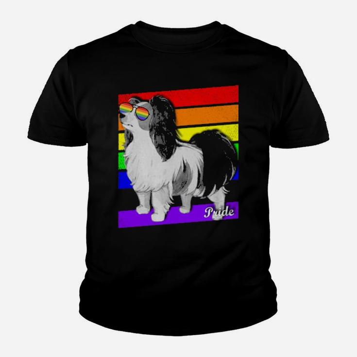 Lgbt Rainbow Flag Gay Pride Papillon Youth T-shirt