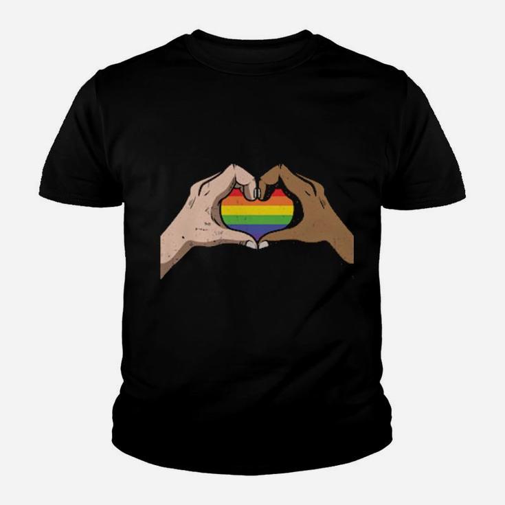 Lgbt Rainbow Heart Gay Pride Lesbian Equality Gift Youth T-shirt