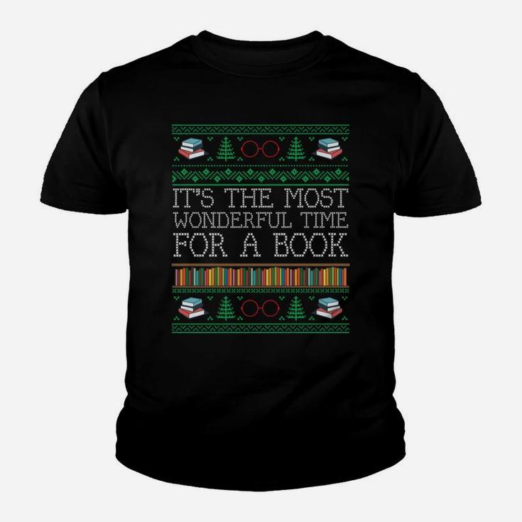 Librarian Books Reading Ugly Christmas Sweaters Sweatshirt Youth T-shirt