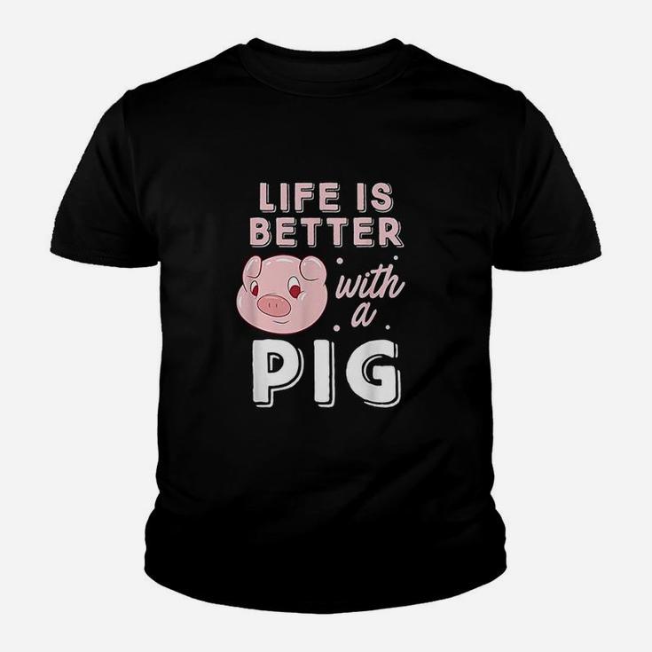 Life Is Better With A Pig Animal Pig Lovers Pigs Youth T-shirt