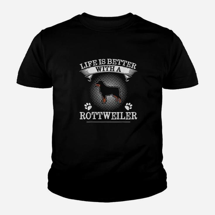 Life Is Better With A Rottweiler Cute Dog Lover Gift Youth T-shirt