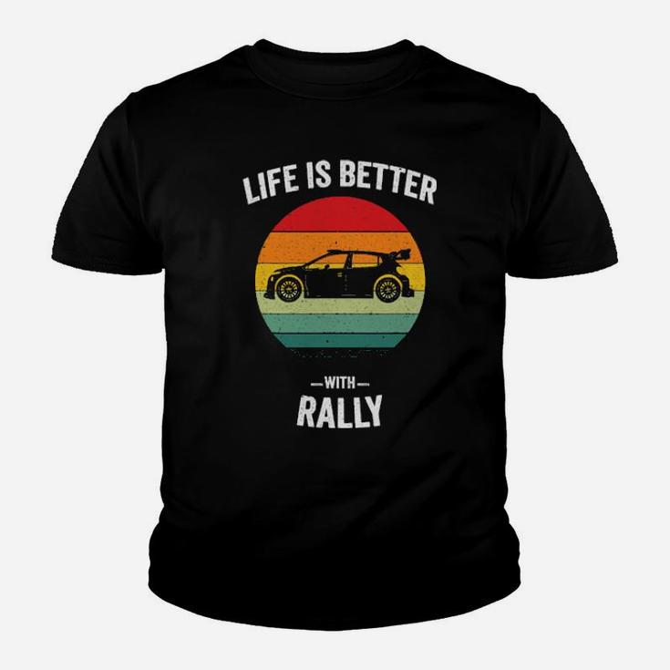 Life Is Better With Rally Car Racing Vintage Youth T-shirt
