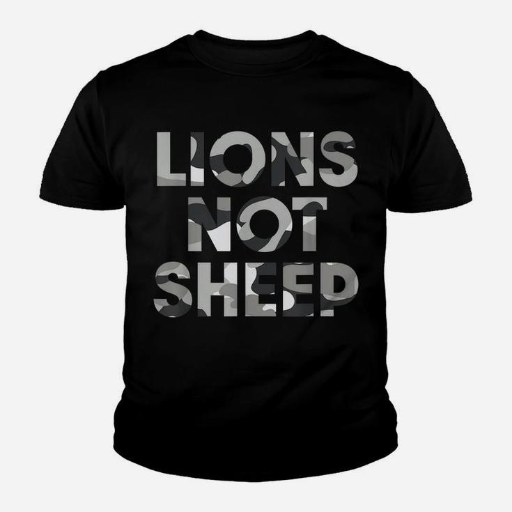 Lions Not Sheep Grey Gray Camo Camouflage Youth T-shirt